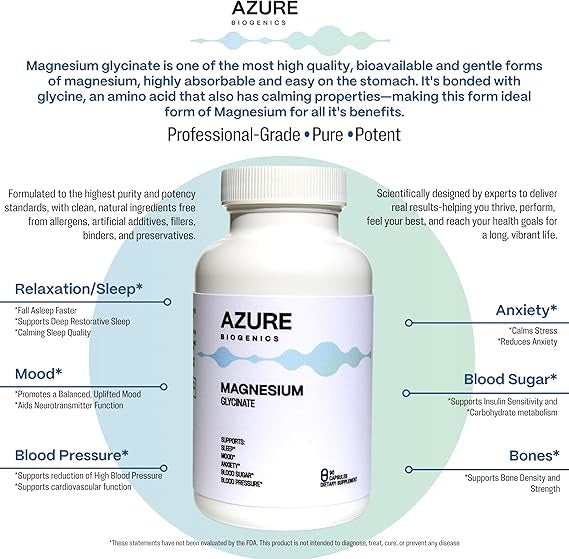 Pure Magnesium Glycinate – High Potency 275 mg – Supports Relaxation, Mood, and Overall Wellness*